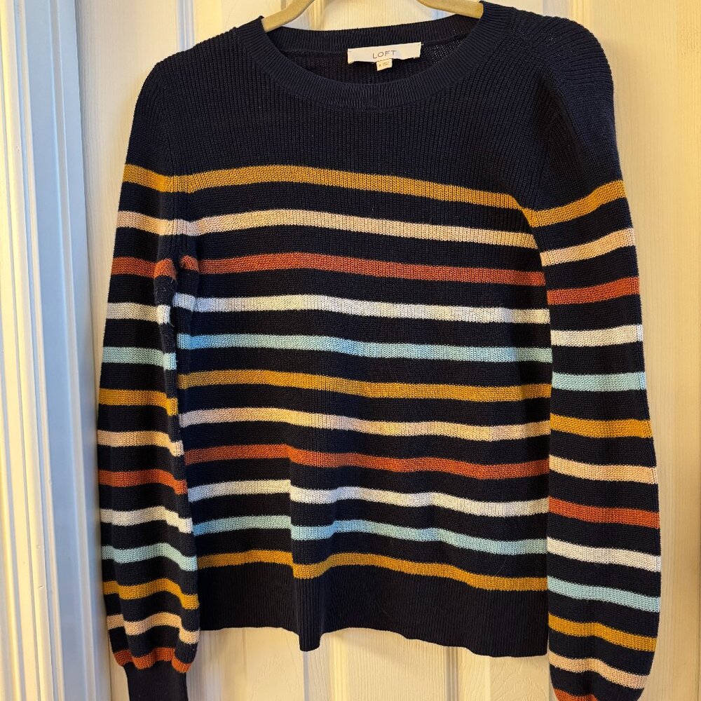 Loft Striped Sweater Women Size M